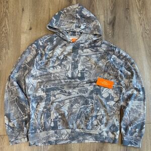 Negative Space Men's Camo Waffle Knit Hoodie Sweatshirt Medium NWT